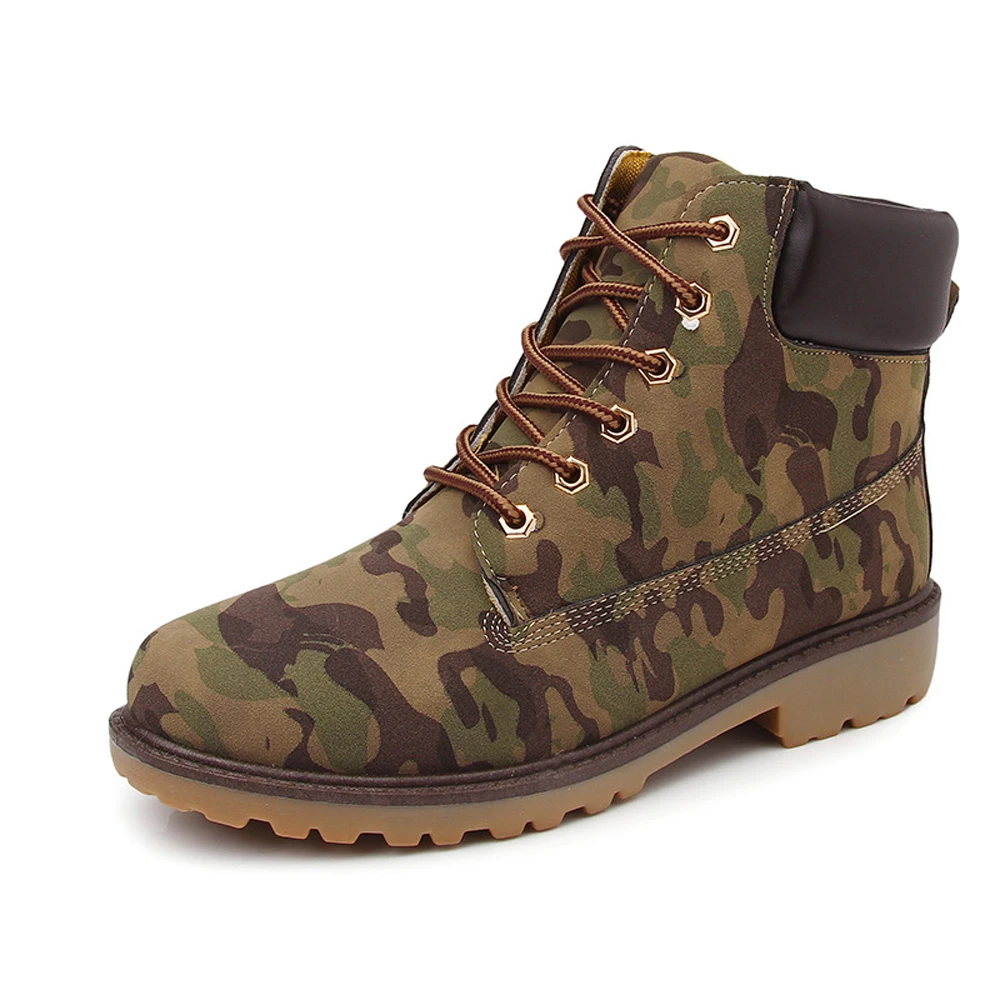 

Winter Men Martin Boots PU Outdoor Snow Ankle Boots Male Lace Up Anti-slip Booties British Martin Shoes Plush Warm Ankle Boots