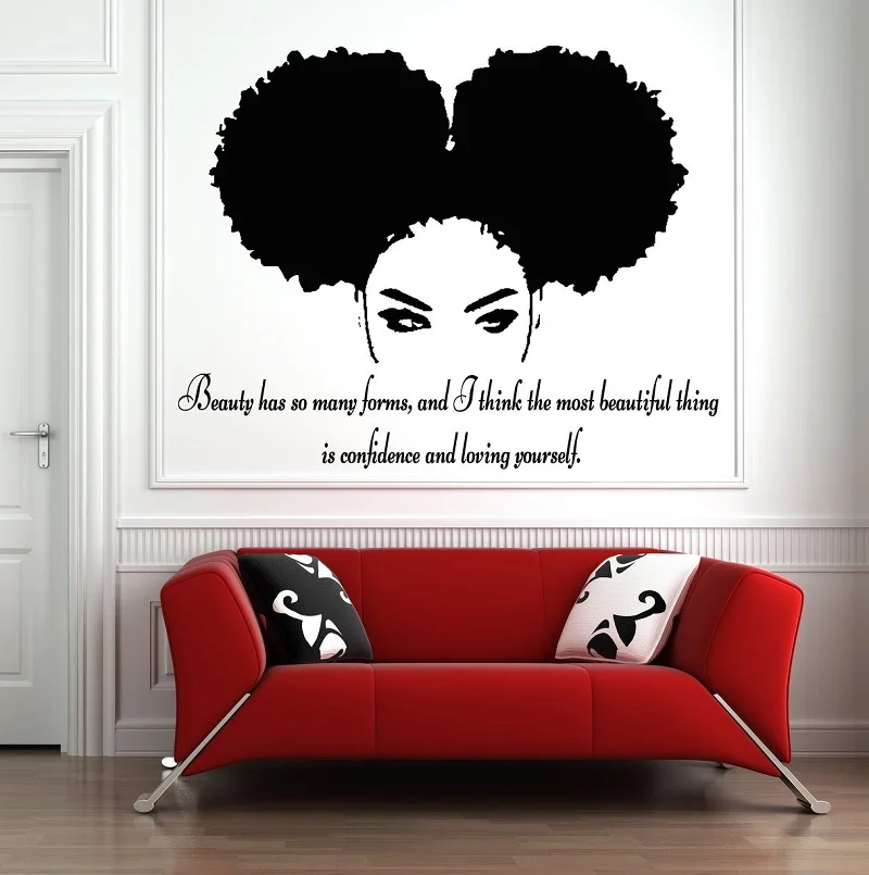 

Tribal African Woman Decal Quote Beautiful Afro Girl Home Decor Wall Art 2FZ10