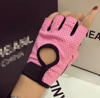 

Women's spring summer hollow out breathable fingerless sports gloves men Uv protection non-slip driving glove R1116