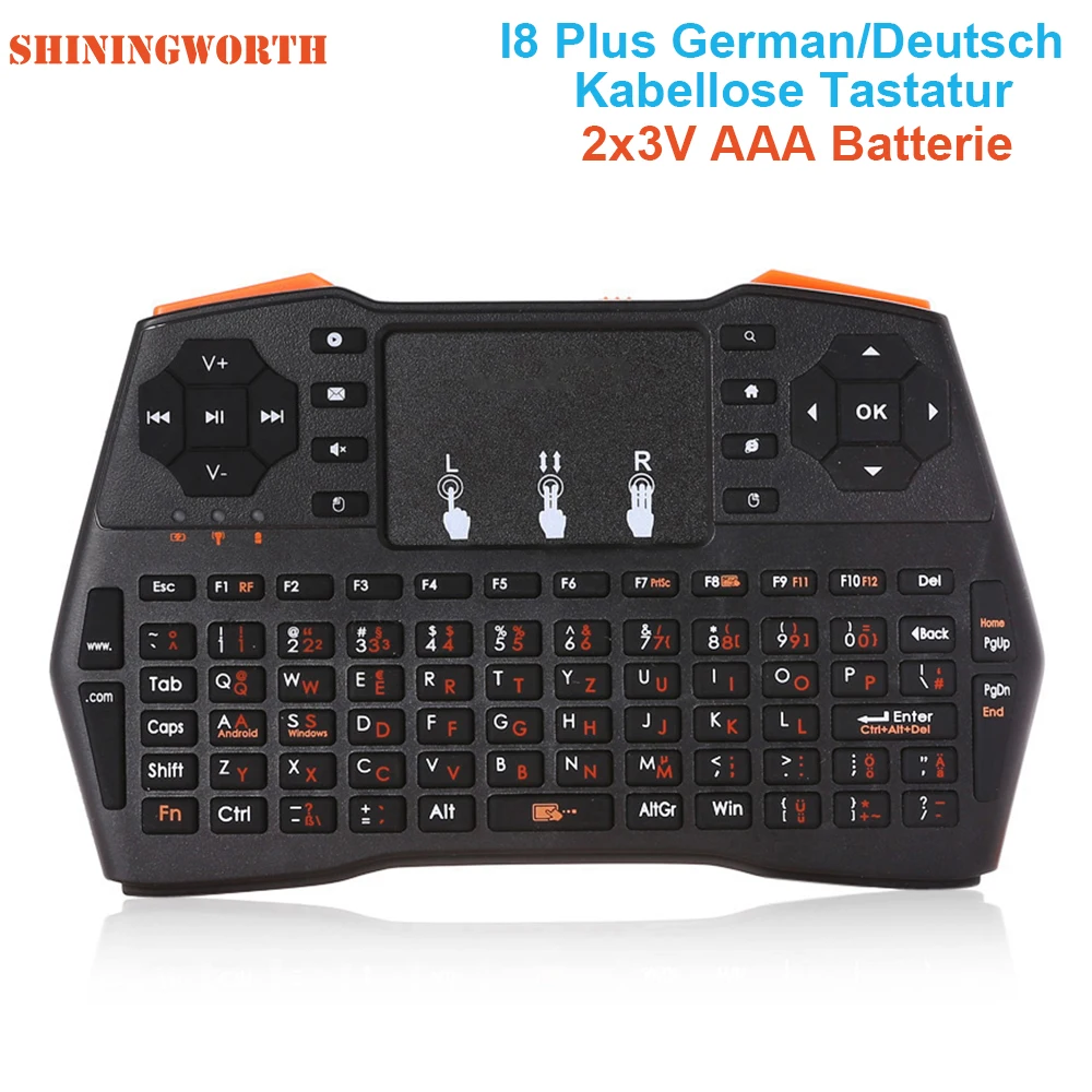 

I8 Plus English Russian German Spanish Hebrew keyboard Wireless Keyboard with Touch pad for TX3 A95X T95 X96 H96 Android TV box