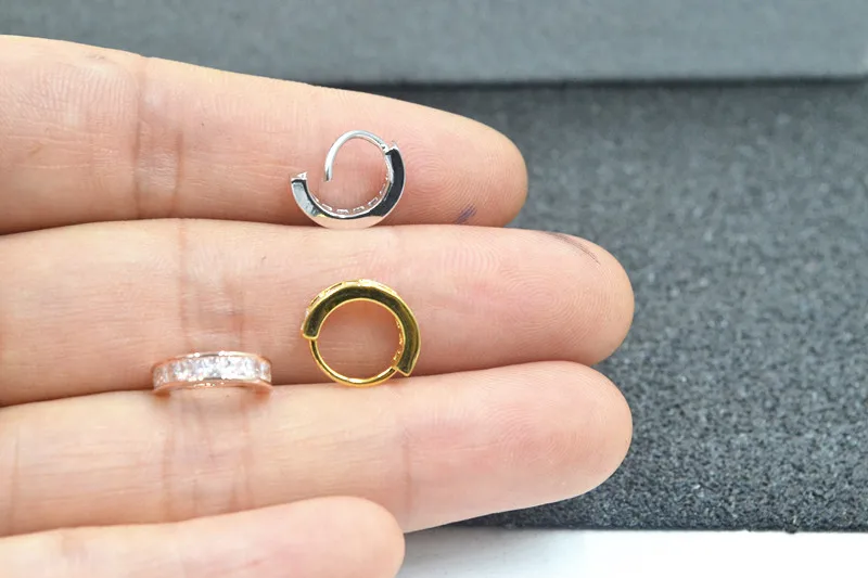 10 шт. пирсинг CZ губ губная кольцо уха Helix Daith хряща козелка серьги нос перегородки кольцо изгиб блеск 18 г X 8 мм