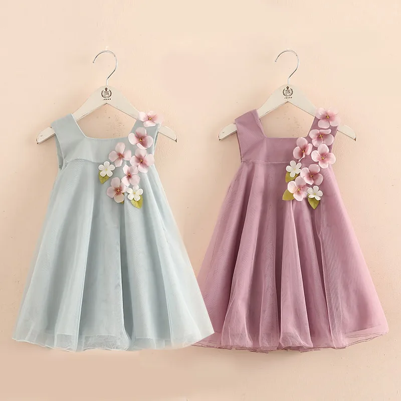 Г. Летние однотонные вечерние платья принцессы без рукавов с цветочным узором для девочек от 2 до 12 лет