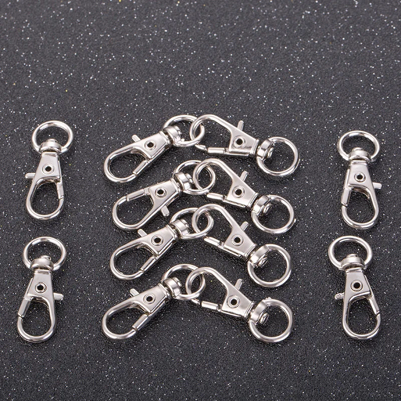 

Key Ring Keychains Making Clips Keychain Split Silvery Key Hook Clasps 5PCS/Lot Popular High Quality Hot Sale DIY Lobster Clasp
