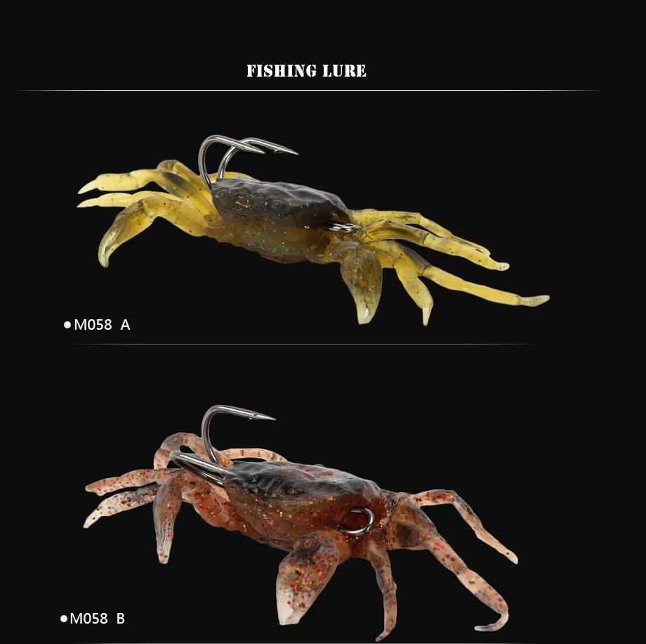 1 шт., мягкие рыболовные приманки, 8 см, 35 г, искусственная приманка в виде краба с острыми крючками, приманка для ловли морем, снасти, поддельные приманки для рыбалки
