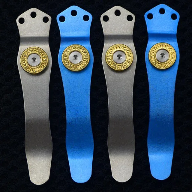 

Custom Made Titanium Pocket Clip - 3 Holes Custom Clip For Benchmade Knives griptilian Clip Emerson CQC-7 Pocket Clip