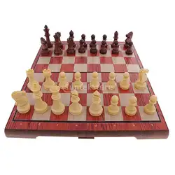 Магнитные складные международные шашки шахматы Игра Деревянная шахматная доска вечерние развлекательная игра детские игрушки подарок