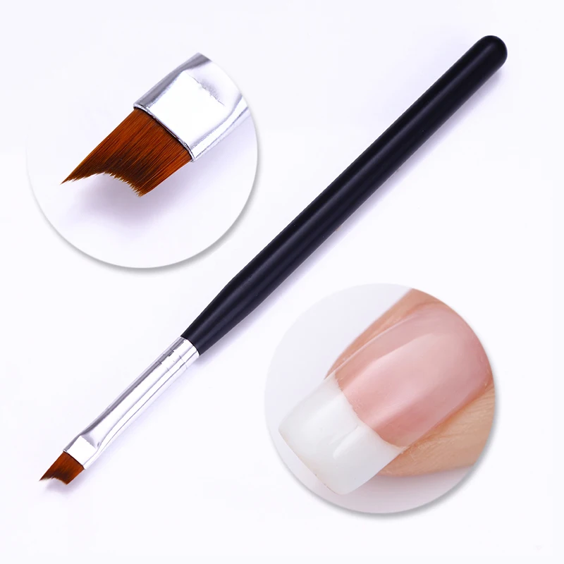 1Pc French Nail Brush UV Gel Painting Drawing Pen Brush Black Matte Handle Manicure Nail Art