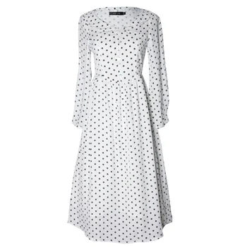 

Spring / Autumn new retro 50s60s ladies vacation chiffon dress V-Neck long temperament female wave point party dress