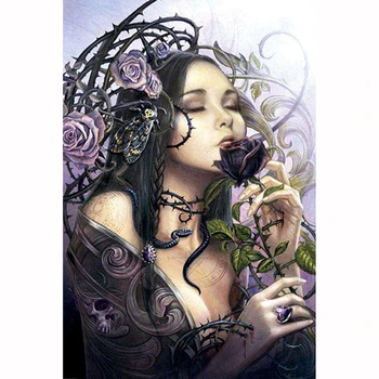 

Diamond Embroidery Sale Cartoon Rose Witch Rhinestones Pictures Diamond Painting Full Square Scenic Diamond Mosaic