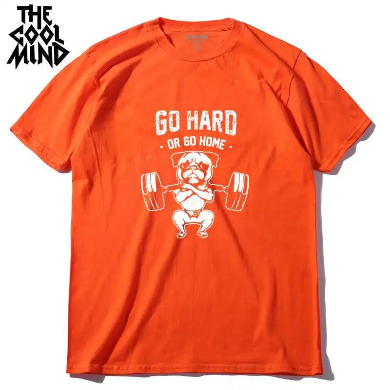 COOLMIND PU0124A хлопок go hard or go home Мужская футболка Повседневная летняя свободная Мужская футболка мужская футболка с круглым вырезом