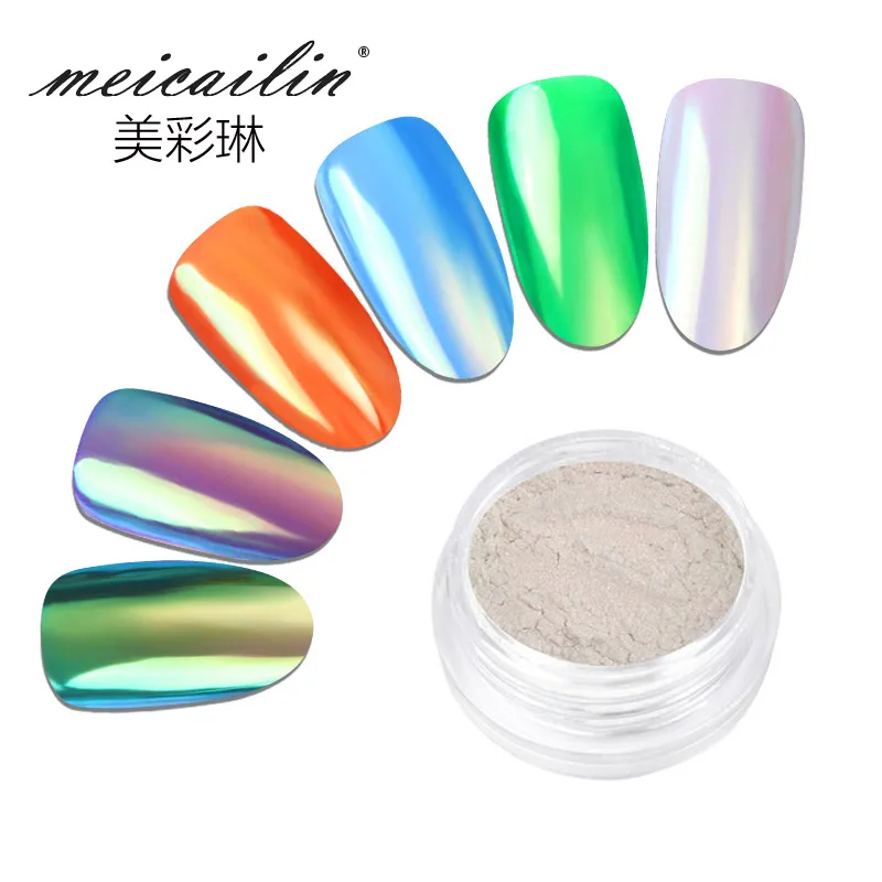 

Meicailin 0.2g/box Neon Aurora Nail Art Glitter Powders Mermaid Unicorn Chrome Pigment Dust Mirror Holographic Laser Decoration