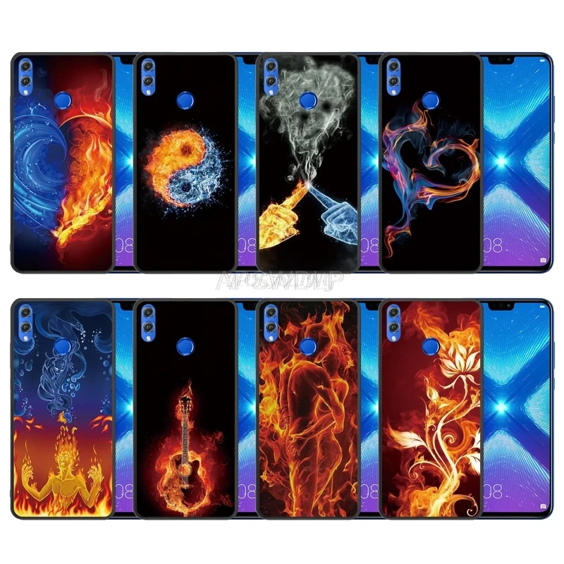 Мягкий силиконовый матовый потертый черный чехол для huawei Honor 8X против царапин на