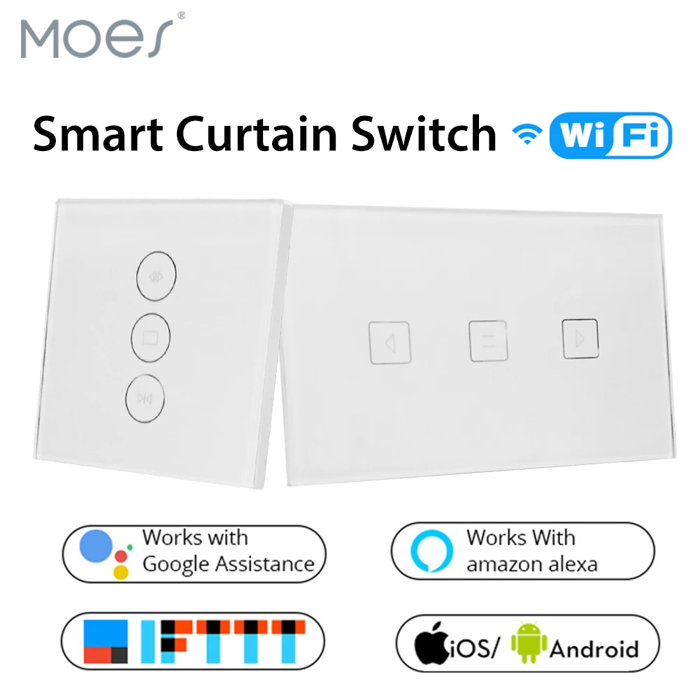 WiFi умный занавес переключатель стеклянная панель приложение дистанционное управление работает с Alexa и Google Home или электрический занавес мотор ЕС США