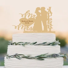Деревенский торт Топпер, Свадебный заказной торт Топпер, деревянный торт Топпер, жених и невеста, персонализированные торт Топпер