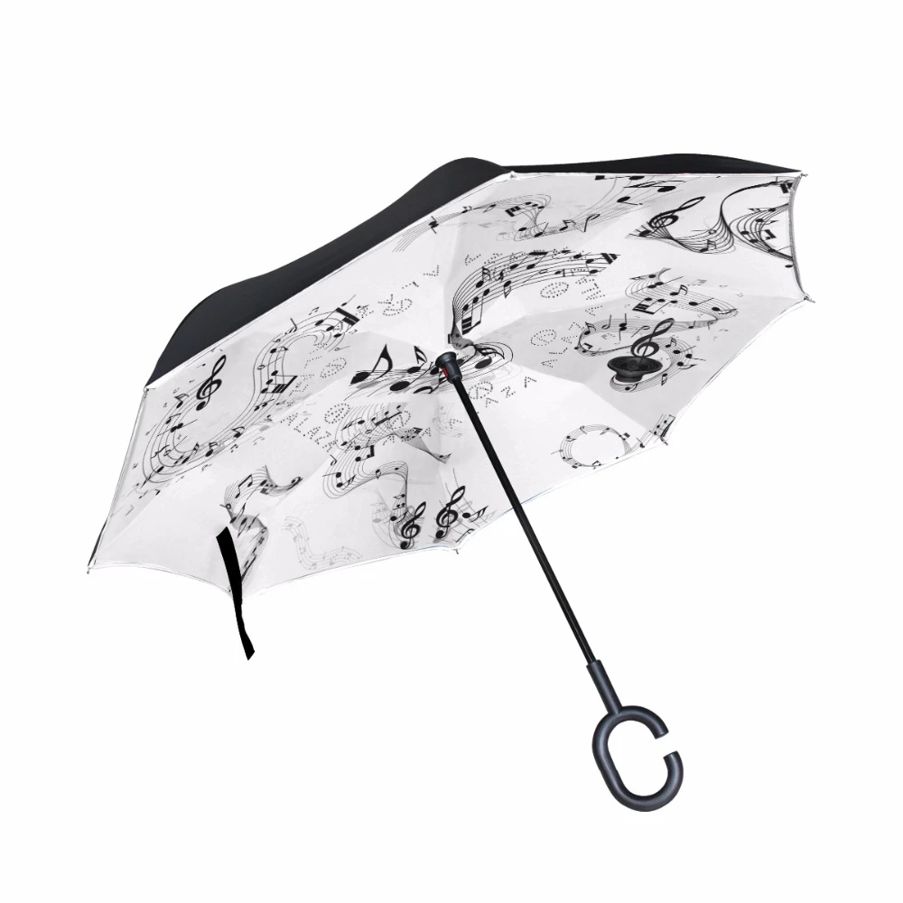 Paraguas inverso de notas y doble mango largo, invertido, de alta calidad, creativo, a la moda, personalizado|inverted umbrella|reverse umbrellaumbrella double - AliExpress