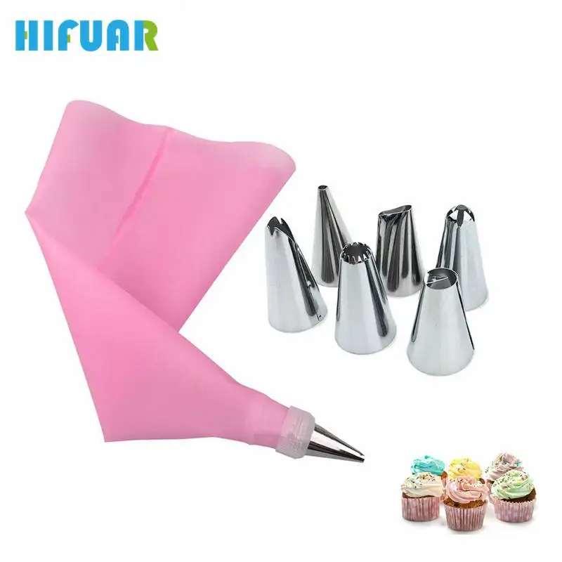 HIFUAR 8PCS/set Cake Decorating Tools Silicone DIY Icing Piping Cream