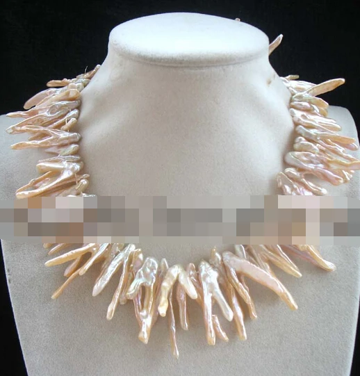 

Jewelr 005681 freshwater pearl pink branch reborn keshi necklace 17