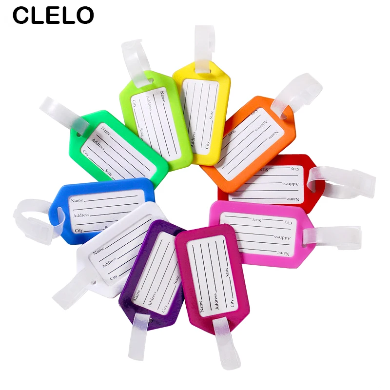 

CLELO Luggage Tags Plastic PP Suitcase ID Address Holder Baggage Boarding Portable Label Travel tags Travel Accessories