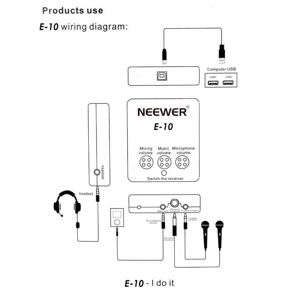 Neewer External Usb Sound Card With Free Drive Design For Singing