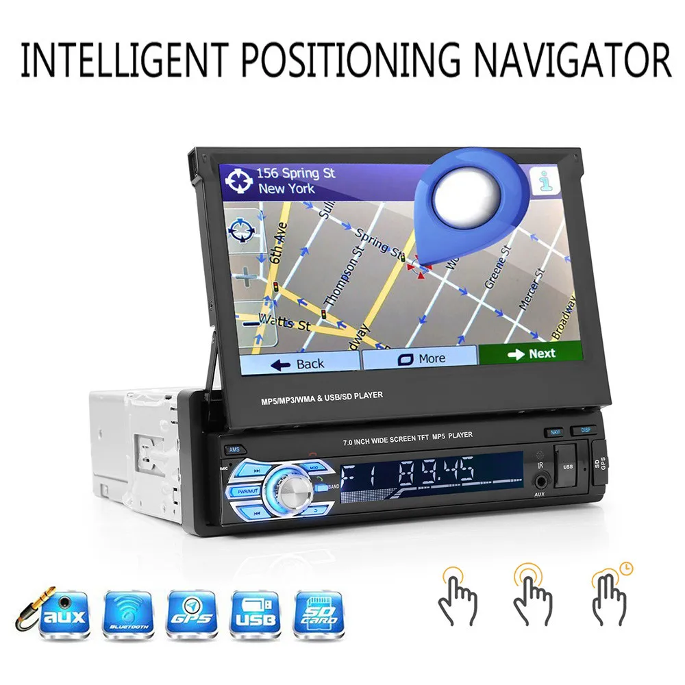 

7'' 1 Din Quad Core Car Radio Android 8.1 Car Multimedia Player GPS Navigation Car Stereo Bluetooth/WIFI/Mirror Link/AM/FM/RDS