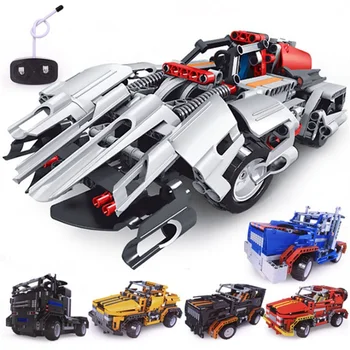 

RC Car Model sports cars DIY 445pcs Building Blocks Remote Control Car Brick High Quality block Compatible toys for kids