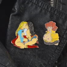 Набор из 2 супергероев Wonder women Supergirl и April ONeal pins брошь на рюкзак значки жесткая эмалированная булавка На Лацкан шляпа сумка аксессуары