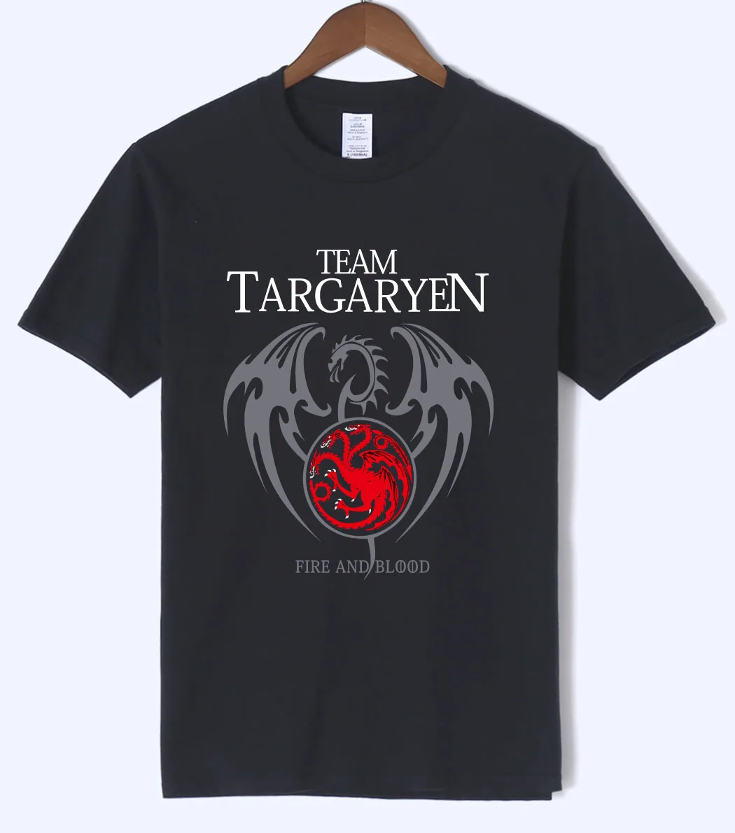 2019 Summer Men Short Sleeve t-shirt 100% Cotton Male tshirt Game of Thrones Targaryen fire& blood men t-shirt extended clothing 2019 Summer Men Short Sleeve t-shirt 100% Cotton Male tshirt Game of Thrones Targaryen fire& blood men t-shirt extended clothing