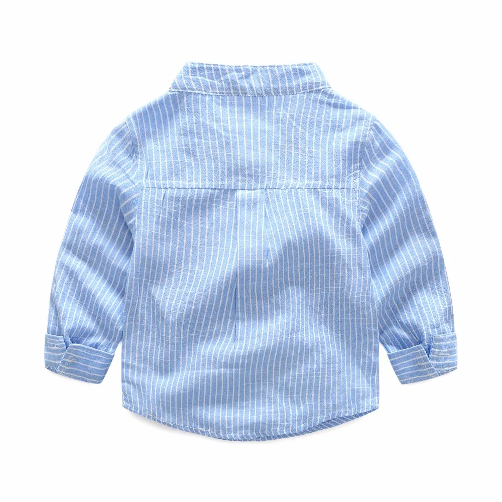 Kimocat/Новая детская блузка хлопковые рубашки с длинными рукавами на весну и осень для мальчиков рубашка в полоску для джентльмена