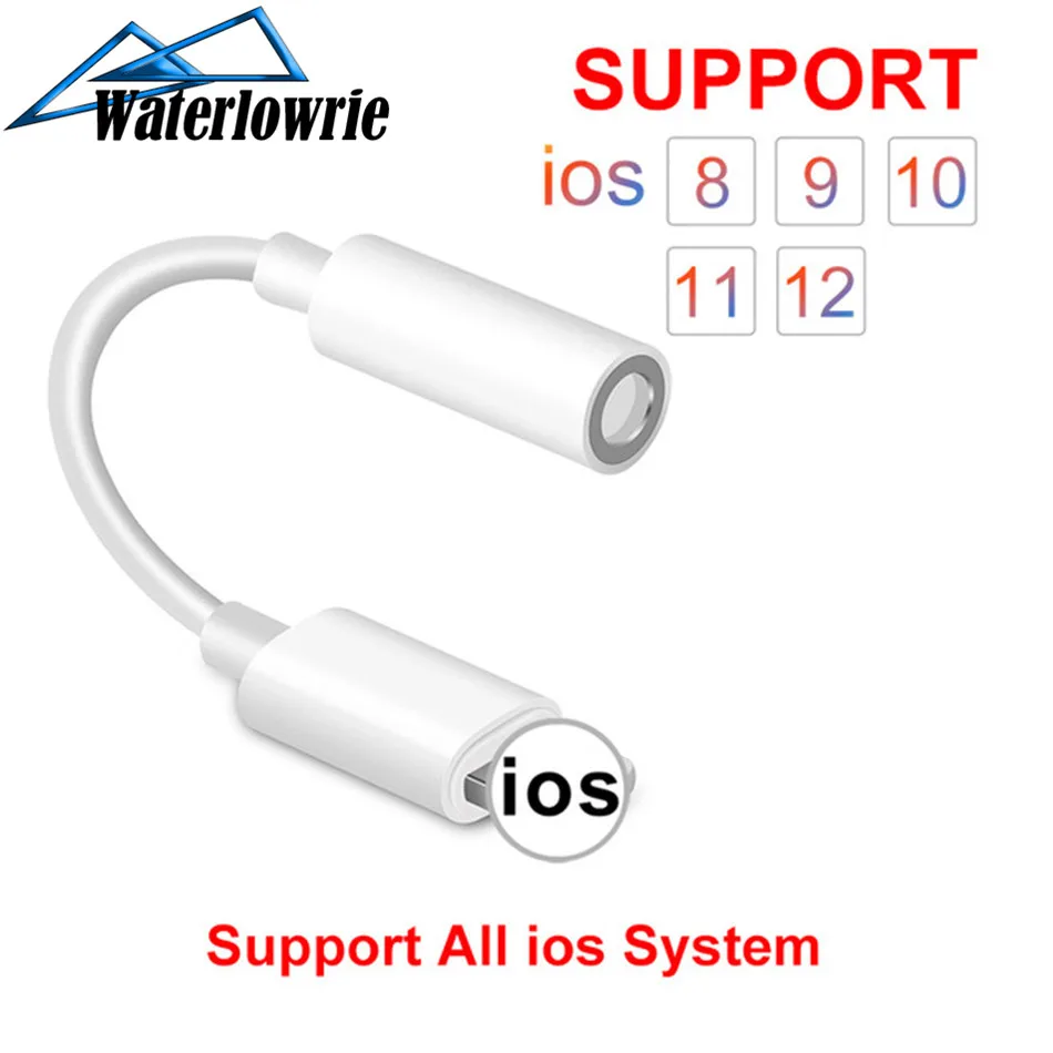 

IOS 8 9 10 11 12 Headphone Adapter For iPhone 7 8 X AUX Adapter For Lightning Female To 3.5mm Male Adapters Headphone Jack Cable