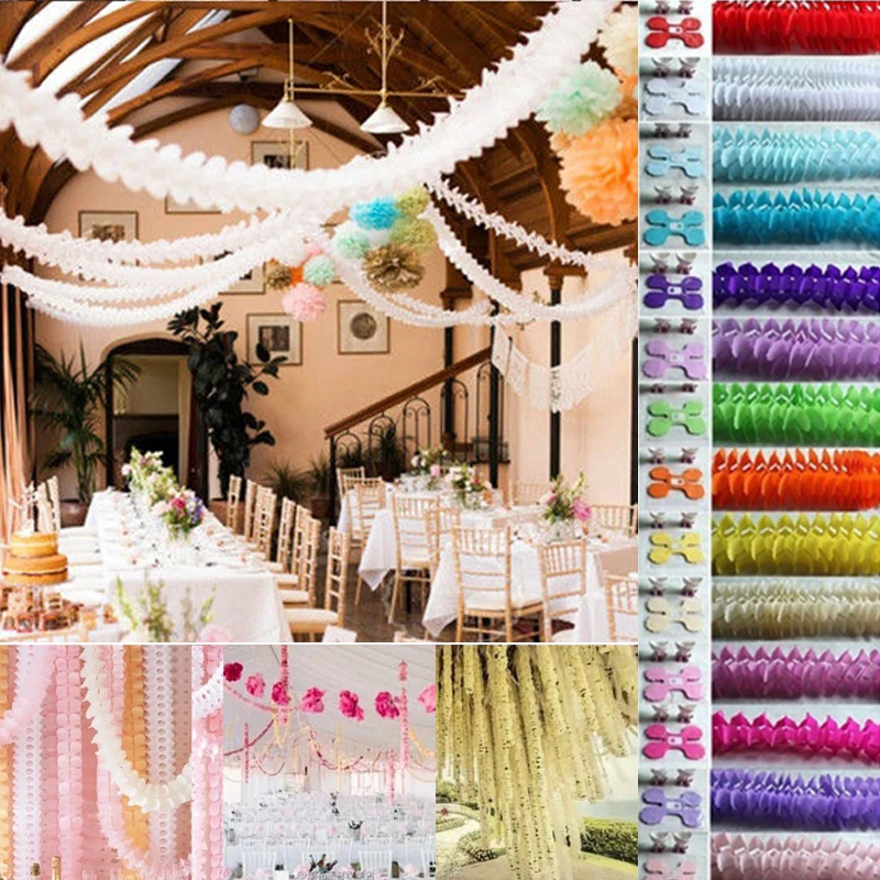 

Colorful Clover Tissue Paper Garlands Bunting Wedding Home Birthday Party Festivals Decoration Supplies D25