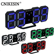 Newest luminous plug-in electronic digital clock desktop three-dimensional alarm clock living bedroom Wall Clock (no battery