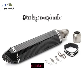 

470MM length Universal carbon fiber Motorcycle Exhaust Pipe Escape Moto ATV Scooter Motorcross Pit Bike