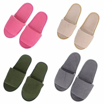 

Portable 4 Color Home Breathable Slippers SPA Hotel Foldable Air Travel Salon Wear With Storage Women Men