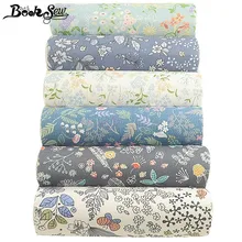Booksew, с цветочным принтом, хлопок, ткань, 6 шт., 40 см x 50 см, жировые кварталы, подушка для шитья, домашний текстиль, сделай сам, лоскутное шитье, Tissu