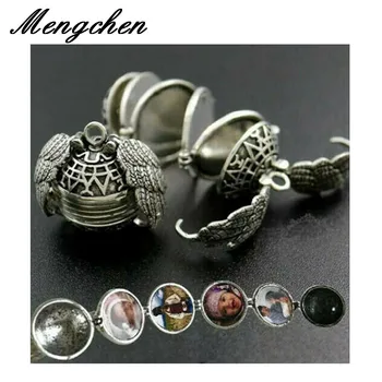 

10Pcs/Lot Expanding Wings Photo Locket Necklace Pendant For Women Men Angel Wings Gift Jewelry Decoration Album Box Necklaces