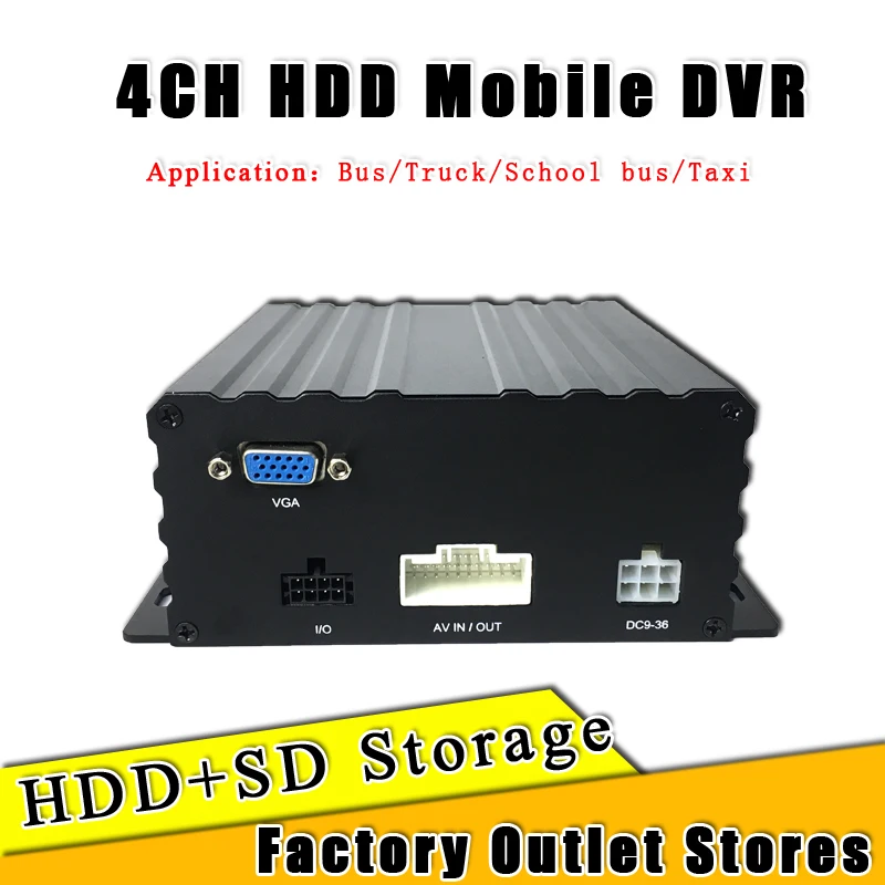 

4Ch hard disk car dvr recorder support 2T hdd and 256GB SD card