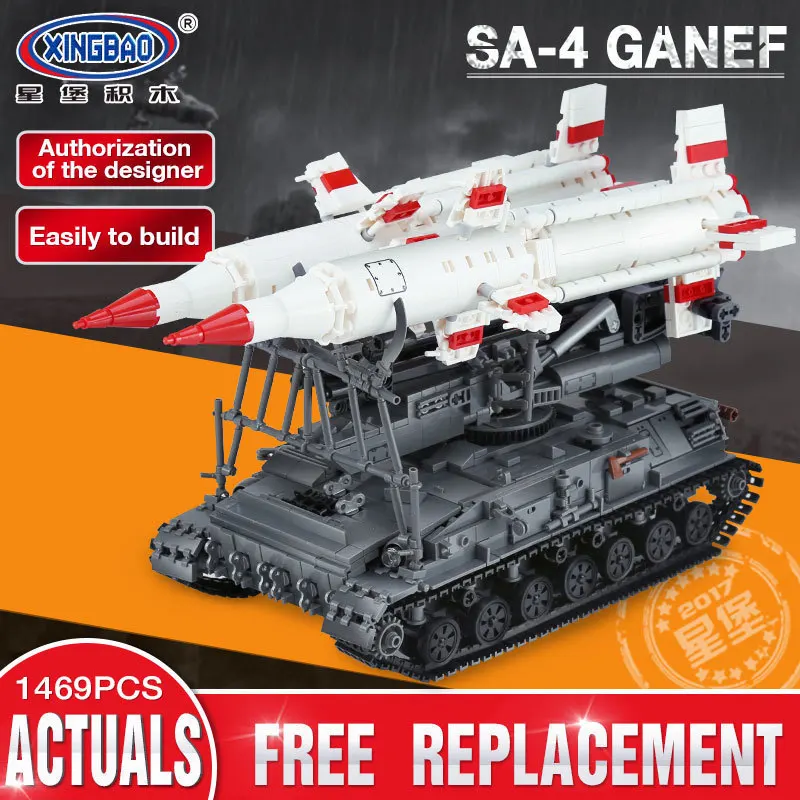 

Xingbao 06007 1469Pcs Military Series The SA-4 Ganef Set Building Blocks Bricks Children Educational Toys Model Birthday Gifts