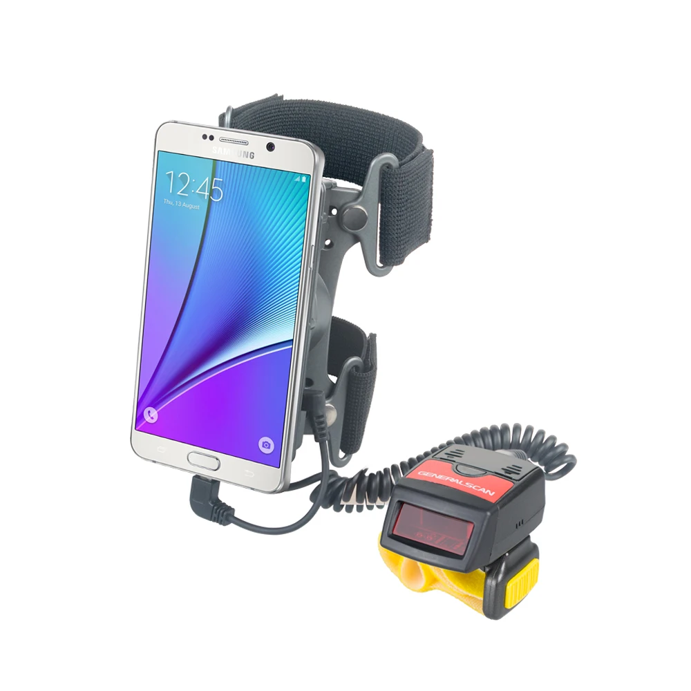  Wearable Finger Ring Barcode Scanner with Display Handheld support Smartphone Android/IOS/win. Gene