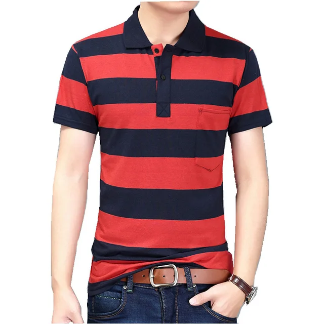 NEW Arrived Short Sleeve Polo Shirts Summer High Quality Cotton Striped