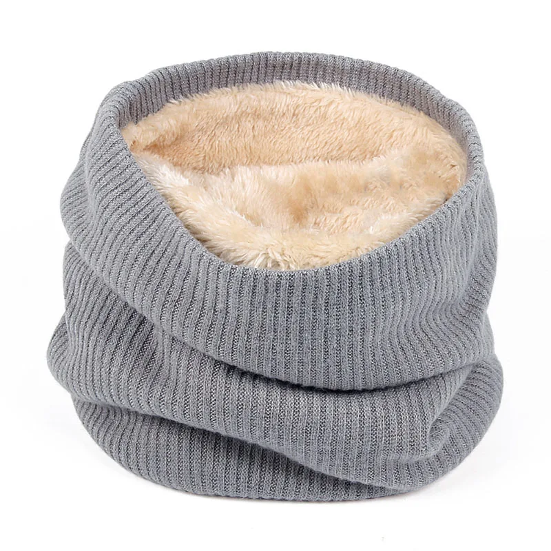 Зимний женский вязаный шарф с крученым круглым кольцом, плотные теплые шарфы-Снуды для дам, круглый шарф для шеи, hiver femme - Цвет: Style 3 gray