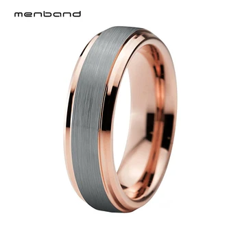 

Womens Mens Rose Gold Wedding Band 6MM Tungsten Ring With High Quality And Comfort Fit