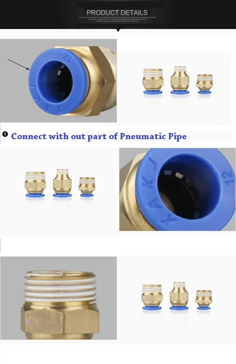 50pcs 6mm Air Pneumatic Pipe Tube to  18  Pneumatic fitting Quick Coupler Fitting Connector Pneumatic air  fitting PC6-01 (5)