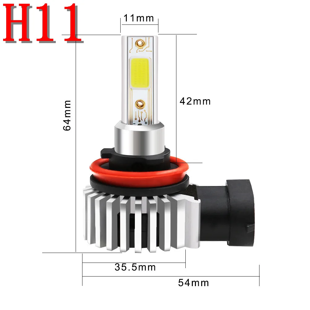2X светодиодный лампы H4 9006 H7 H11 9012 9005 H1 H3 автомобильная светодиодная лампа для фары комплект 100W 26000LM высокое Мощность 6000K белый