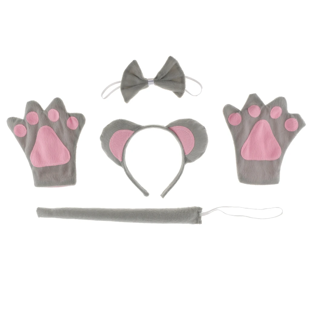 

1 Set Animal Cosplay Costume Mouse Headband Tails Tails Bow Skirt Fancy Dress Zoo for Children Costumes Accessories