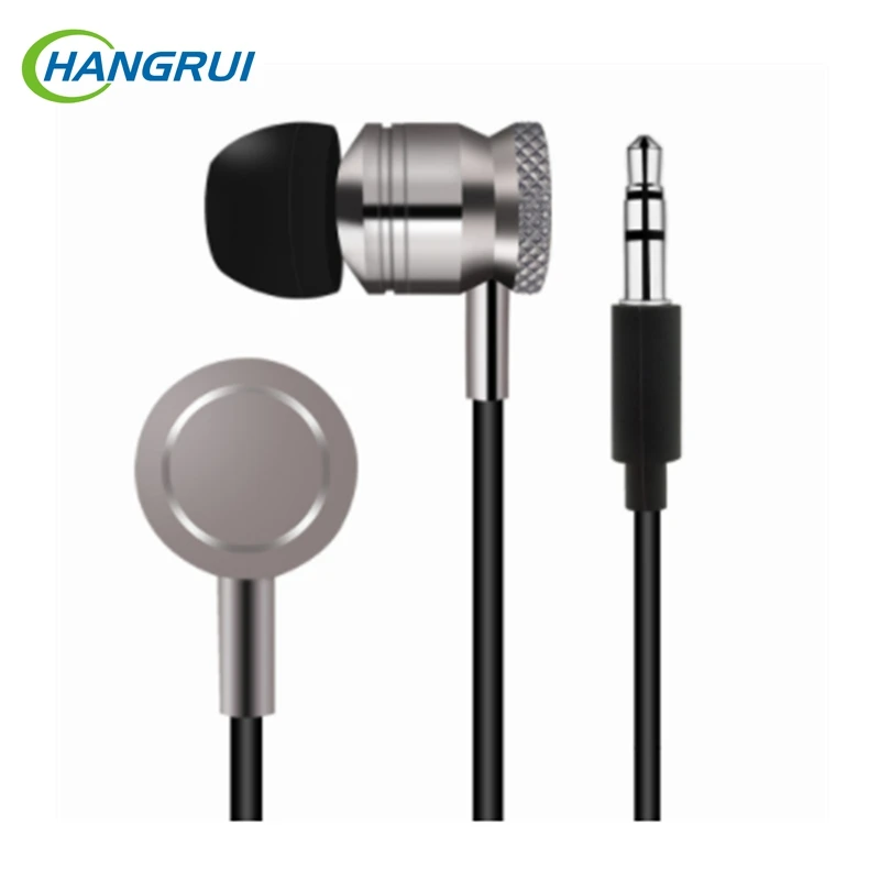 Hangrui Metal Earphone Wired Headphones 3.5mm Jack Noise Cancelling