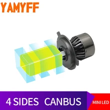 YAMYFF H4 LED Canbus D2S Auto Lampadine Del Faro HA CONDOTTO LA Luce Auto D1S D3S D4S Lampada 6000 K 8000LM 4 Lato auto Nebbia Luci di Automobili 12 V