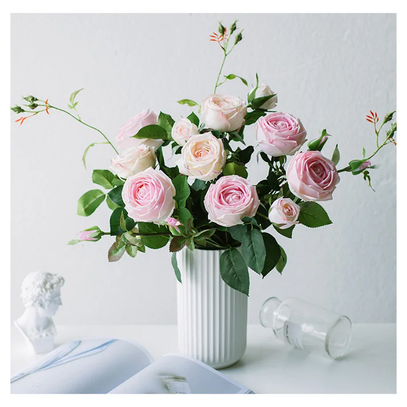 

artificial roses real touch High quality Wedding silk flower decorative fake roses home flower decoration accessories