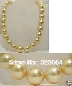 

Hot Sell! 18 inch sea AAA++ golden shell southsea pearl necklace 12 mm