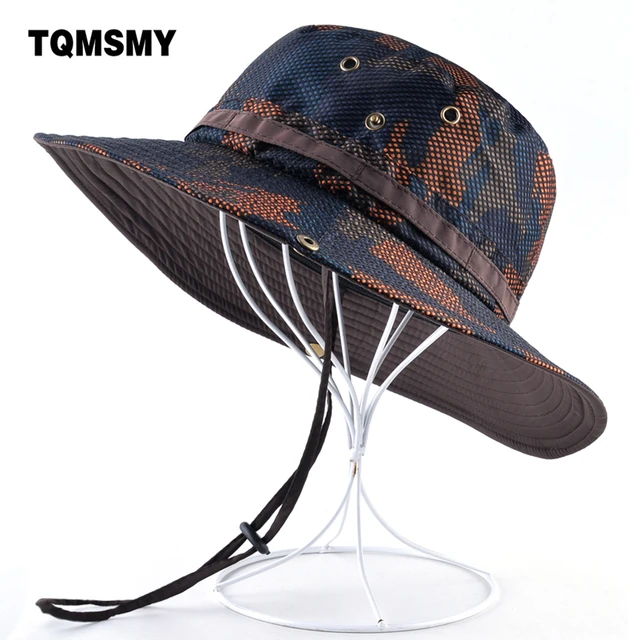 TQMSMY Camouflage hat men Outdoor Fishing cap Wide Brim Anti-UV