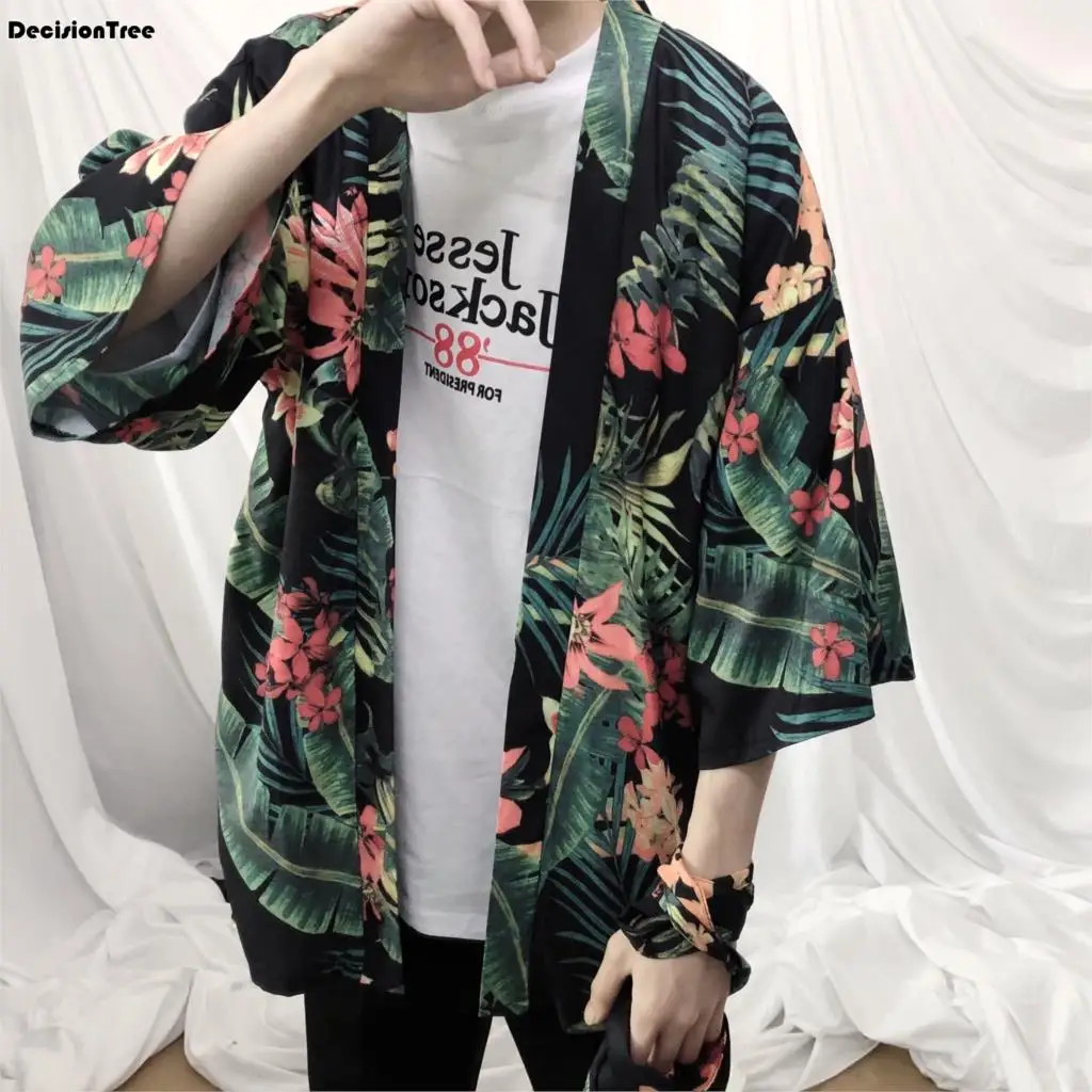 2019 summer mens kimono designer cool japanese clothes swag male streetwear casual outwear jackets harajuku cardigan outwear